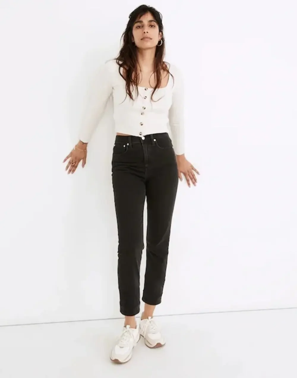 Madewell Women's Classic Straight Jeans High Waisted Lunar Wash Black Size 27